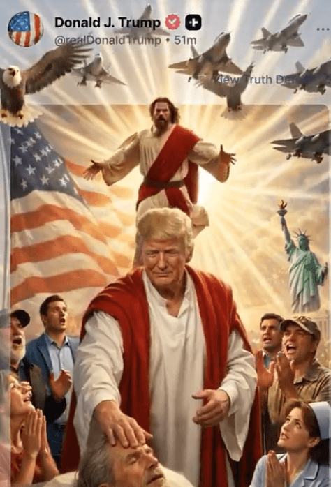 Viral di X, Trump Unggah Foto AI Mirip Yesus di Tengah Konflik dengan Paus