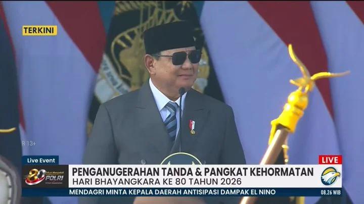 Prabowo di Hari Bhayangkara ke-80, Peringatkan Bahaya Hukum Jadi Alat dan Minta Polri Kembali ke Akar Pengabdian