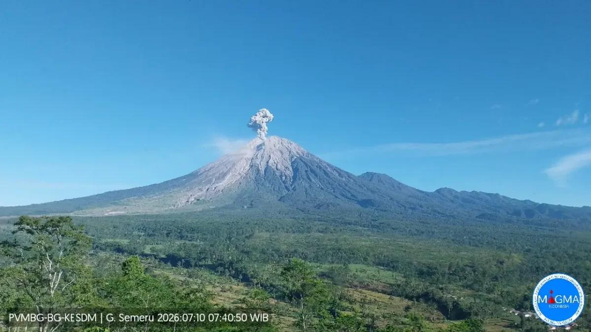 Pagi Ini, Gunung Semeru Kembali Erupsi Setinggi 1.300 Meter