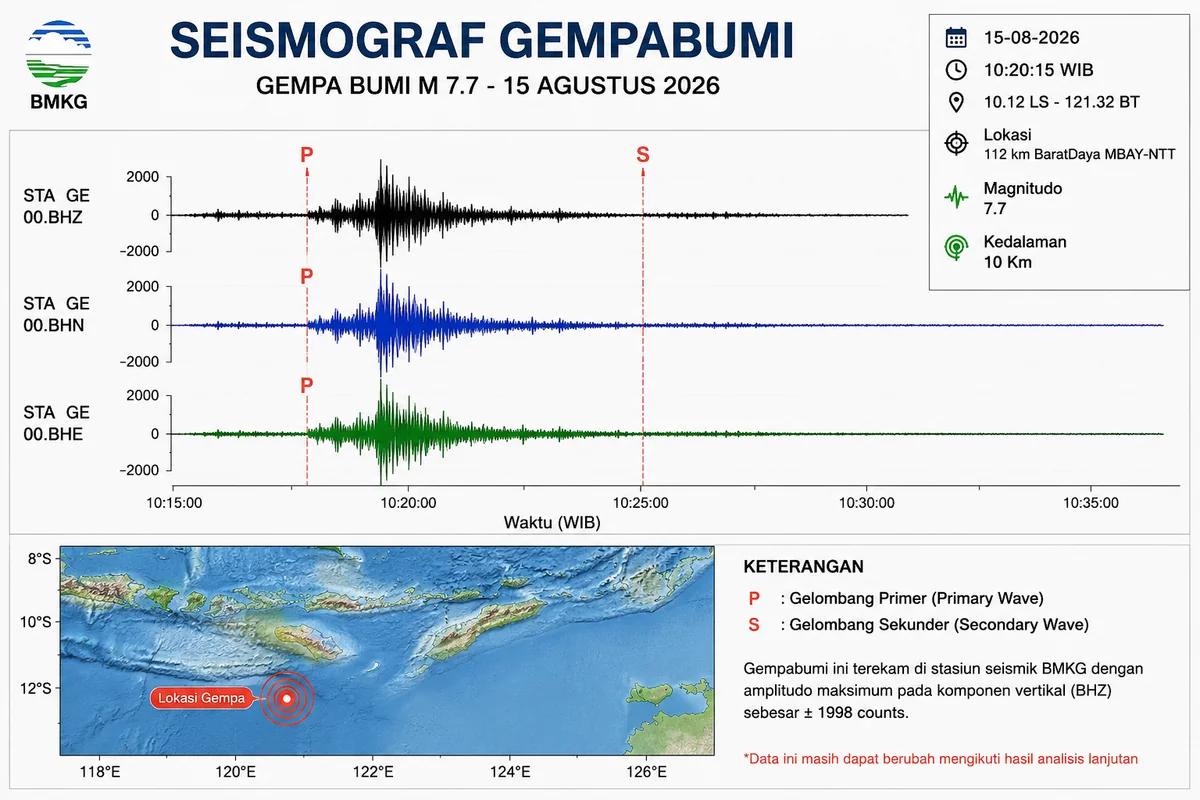 Gempa M 7,7 Guncang NTT, Lima Orang Dilaporkan Meninggal Dunia