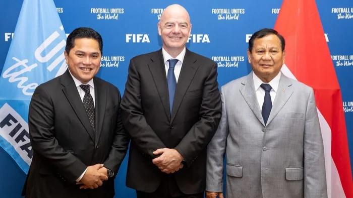 Jelang Final ASEAN Cup, Erick Thohir Bawa Bos FIFA Temui Prabowo di Istana