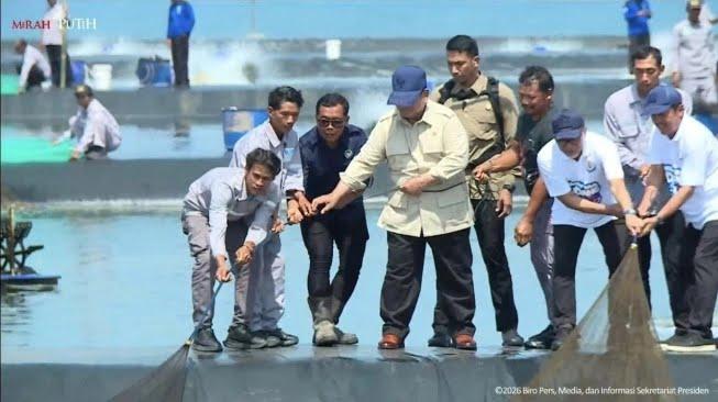 Panen Raya Udang di Kebumen, Prabowo Tegaskan Kekayaan RI Tak Boleh Dinikmati Segelintir Orang