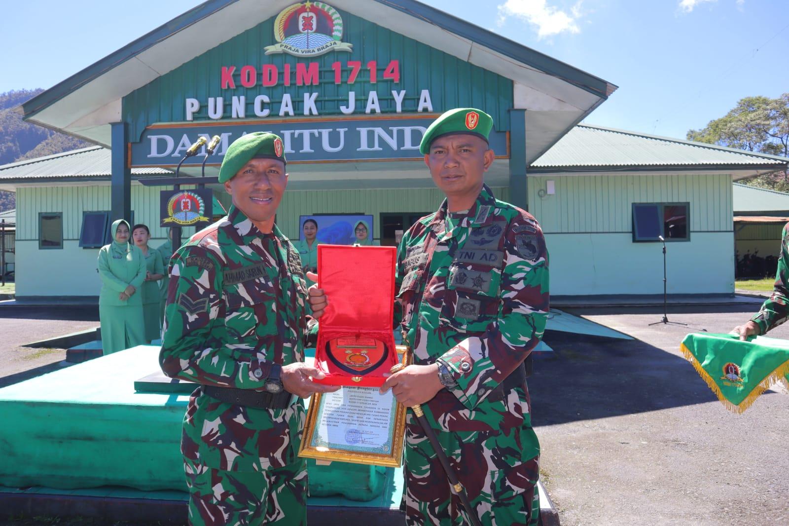 Kodim 1714/Puncak Jaya Gelar Korps Rapot Pindah Satuan dan Penerimaan Personel Baru 