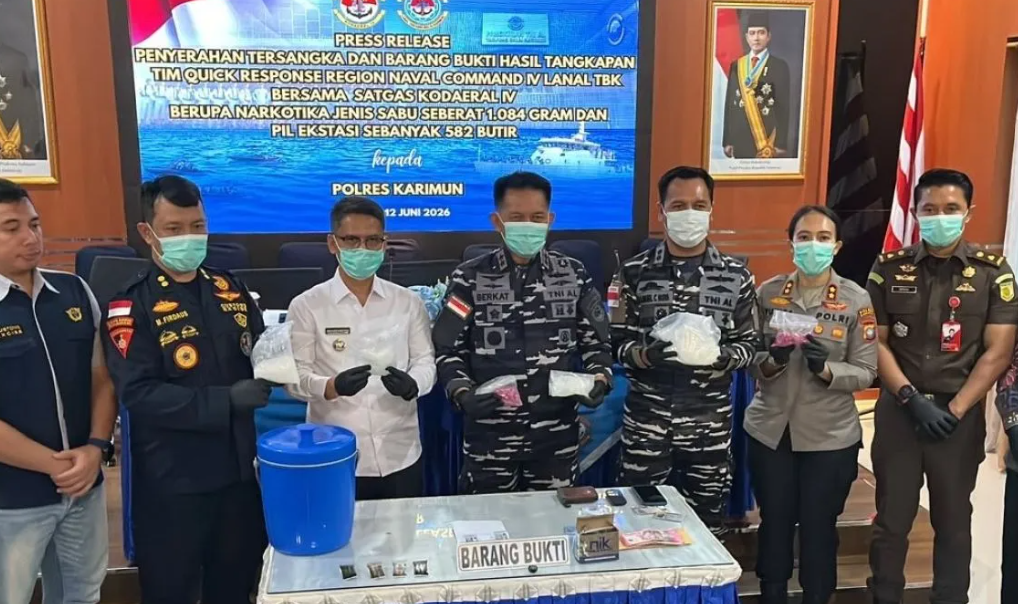 TNI Bongkar Kurir Narkoba Berkedok Nelayan di Karimun, Bawa Sabu dan Ratusan Ekstasi dari Malaysia