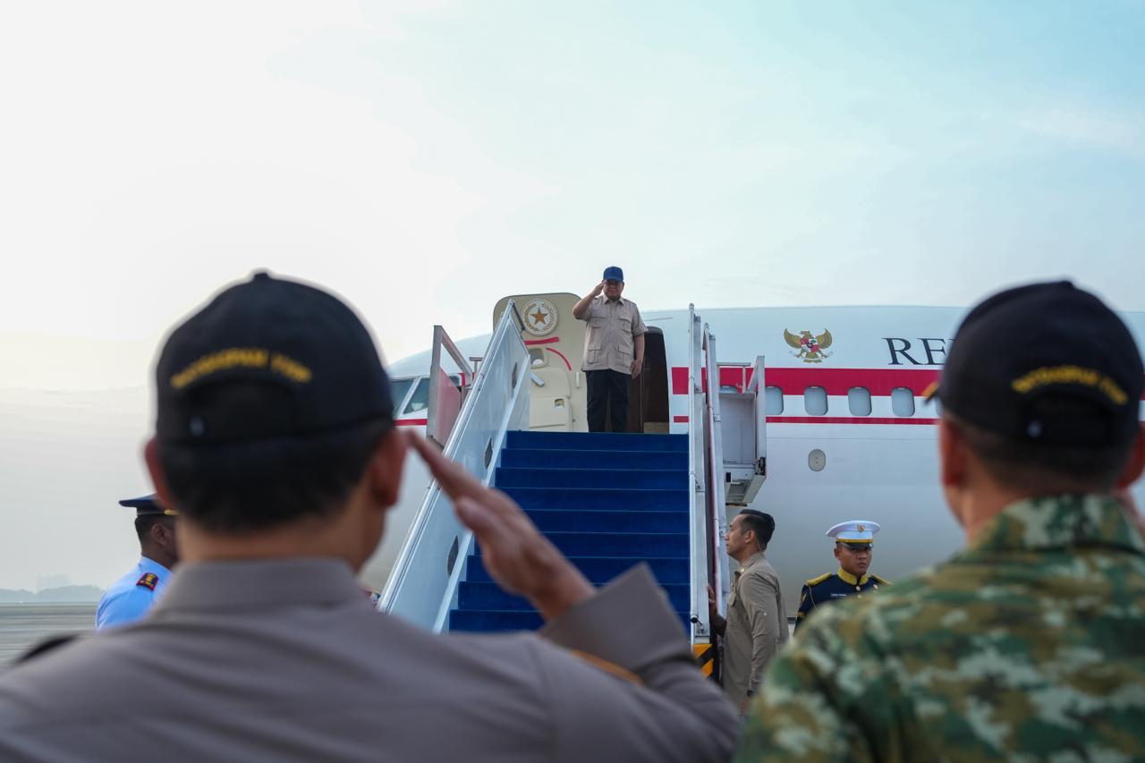 Hadiri Puncak Pekan Nasional Petani dan Nelayan XVII, Presiden Prabowo Berangkat ke Gorontalo