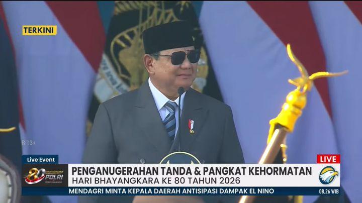 Prabowo di Hari Bhayangkara ke-80, Peringatkan Bahaya Hukum Jadi Alat dan Minta Polri Kembali ke Akar Pengabdian