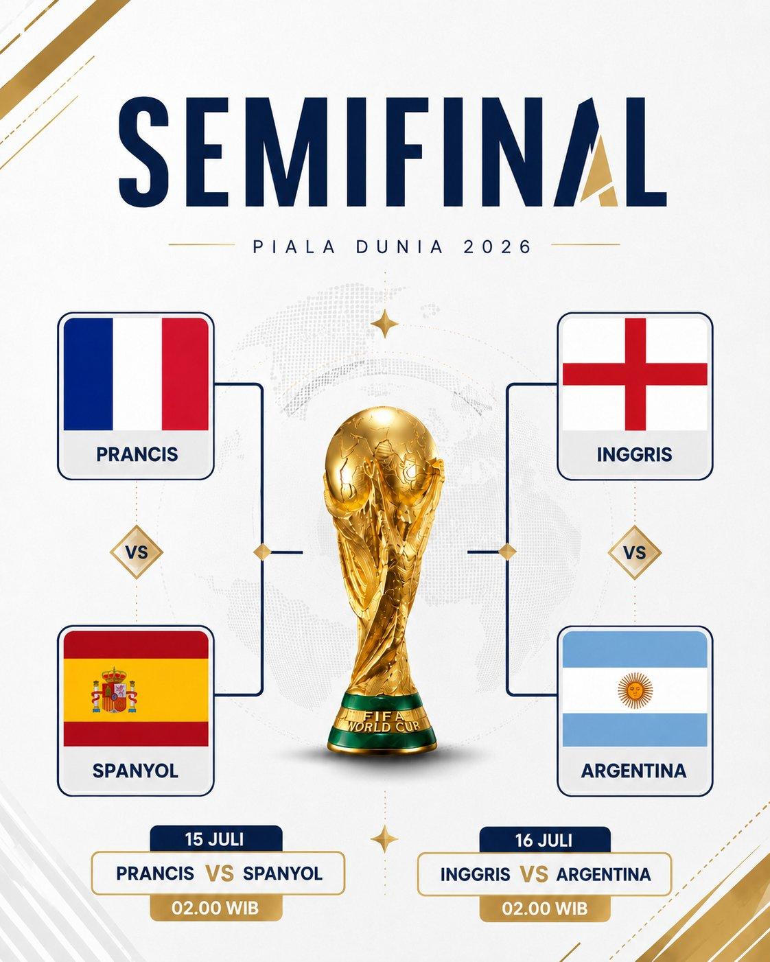 Untuk Pertama Kalinya, 4 Tim Peringkat Teratas FIFA Lolos ke Semifinal Piala Dunia