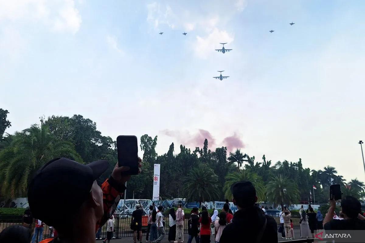 Formasi 81 Jet Tempur TNI AU Warnai Perayaan HUT ke-81 RI