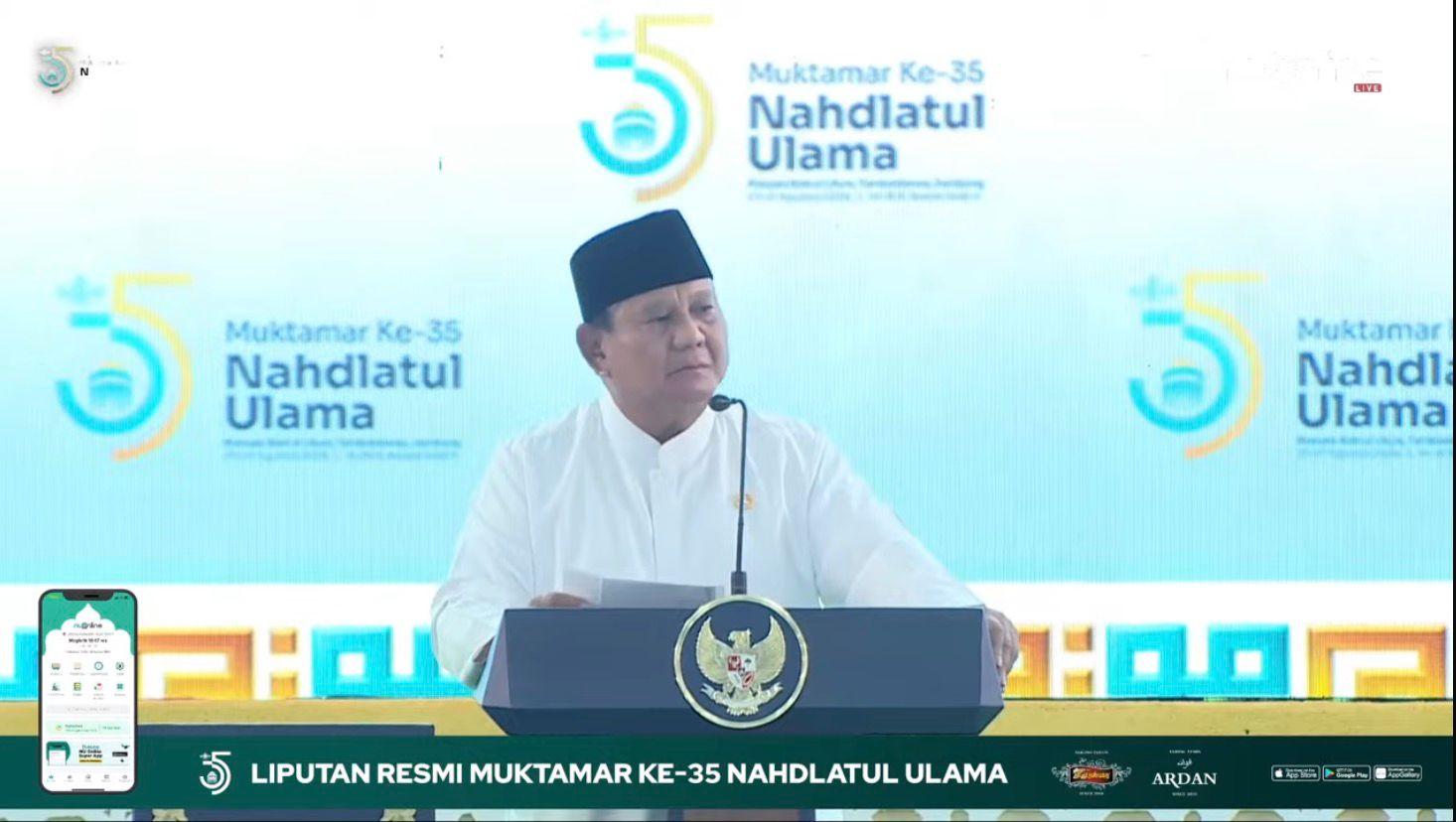 Resmi, Prabowo Buka Muktamar ke-35 NU di Jombang