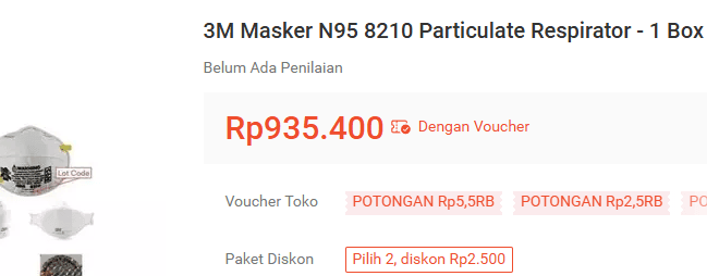 Masker Diburu Imbas Abu Anak Krakatau, Per Pagi Ini Masih di Harga Rp. 935.400 per box