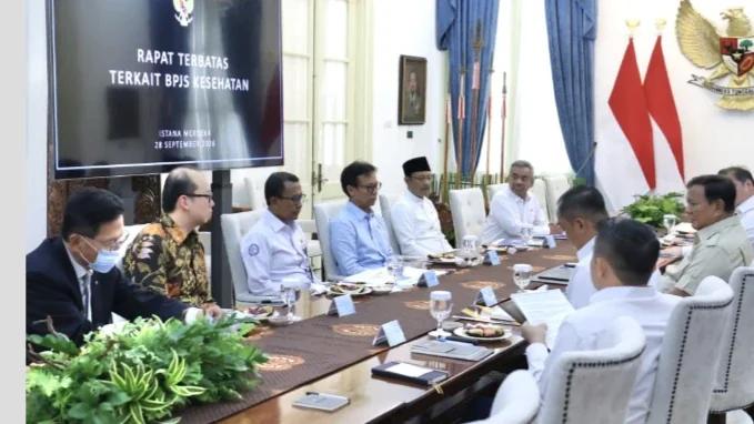 rapat terbatas Menkes budi dan para menteri dengan Prabowo terkait BPJS
