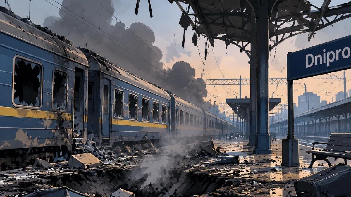 Serangan Drone Rusia di Stasiun Dnipro Memperlihatkan Rentannya Transportasi Publik di Tengah Perang Ukraina